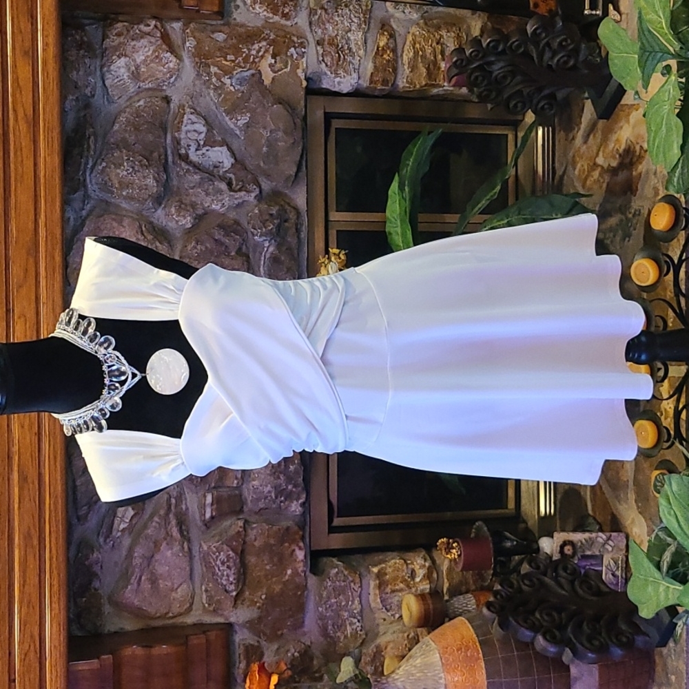 Dresslily Casual Fit & Flair White Sundress